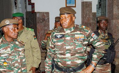 General Abdourahmane Tiani em Niamei
 28/7/2023   REUTERS/Balima Boureima