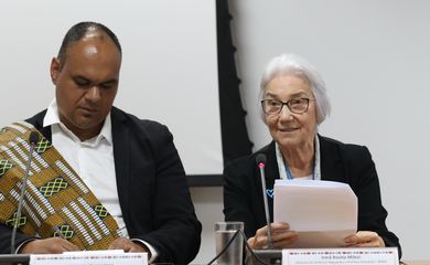 Brasília (DF), 19/06/2023 - O Ministério dos Direitos Humanos e da Cidadania (MDHC) promove o Encontro sobre Migrações e Refúgio no Brasil. (E/D)  Alex André Vargem, diretor de promoção dos Direitos Humanos e a Irmã Rosita Milesi, diretora do Instituto IMDH. Foto Valter Campanato/Agência Brasil.
