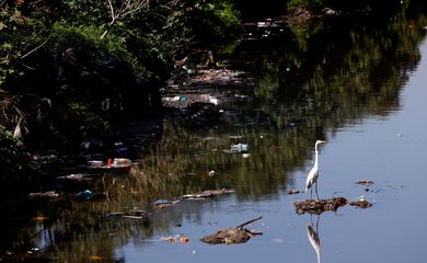 Rio de Janeiro (RJ), 29/08/2024 - Rio Faria-Timbó, na comunidade de Manguinhos, zona norte da cidade. Um esgoto a céu aberto. Foto: Tânia Rêgo/Agência Brasil