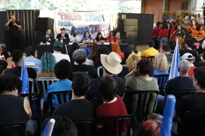 Goiânia (GO), 17/07/2025 - Estudantes partipam do 60º Congresso da UNE - Congresso da União Nacional dos Estudantes, realizado na UFG. Foto: Bruno Peres/Agência Brasil