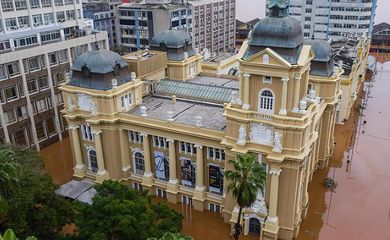 CHUVAS NO RS - MUSEUS ALAGADOS - Museu de Arte do Rio Grande do Sul, alagado.. Foto: Instagram/SEDAC-RS