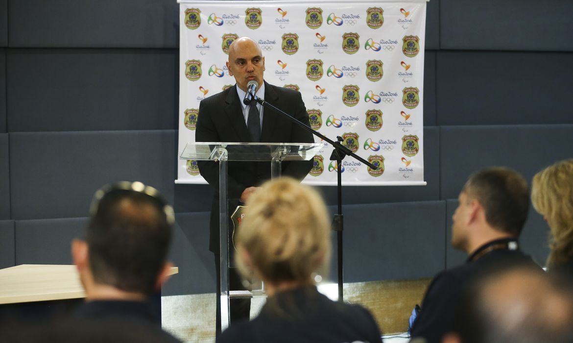 Brasília - Ministro da Justiça e Cidadania, Alexandre de Moraes, na inauguração do Centro de Cooperação Policial Internacional  (Elza Fiuza/Agência Brasil)