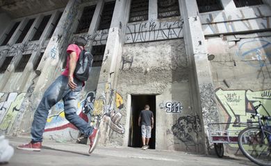 Fachada da ocupação Prestes Maia, localizada na região da Luz, centro da capital (Marcelo Camargo/Agência Brasil)