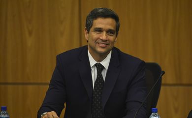 O novo presidente do Banco Central (BC), Roberto Campos Neto, durante cerimônia de transmissão de cargo.