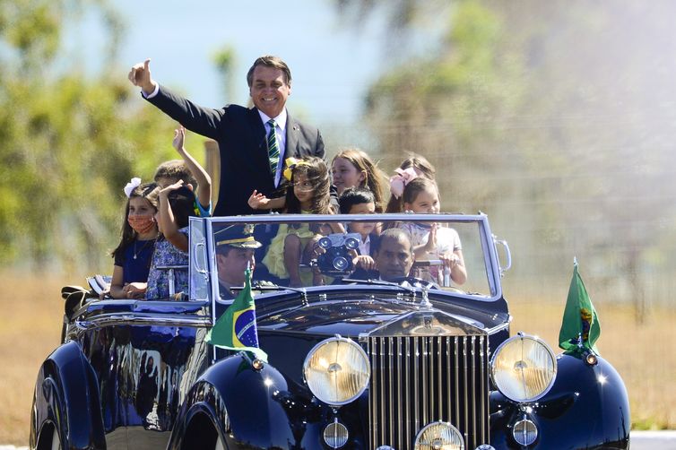 O presidente Jair Bolsonaro participa de cerimônia comemorativa do 7 de Setembro, no Palácio da Alvorada.