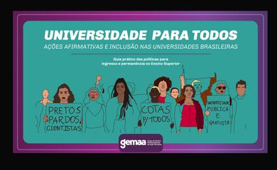 Lançamento de cartilha sobre ações afirmativas pelo GEMAA para estudantes braseiros. Arte: GEMAA/Divulgação