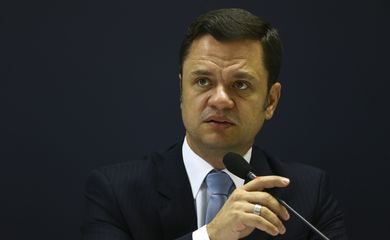 O ministro da Justiça e Segurança Pública, Anderson Torres, durante entrevista coletiva para apresentar os resultados da Operação Cangalha, de combate ao crime organizado na região Nordeste.