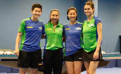Caroline Kumahara, Giulia Takahashi, Jessica Yamada e Bruna Takahashi, seleção de tênis de mesa.