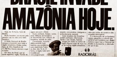 Propaganda da Radiobras anuncia início das operações da Rádio Nacional da Amazônia