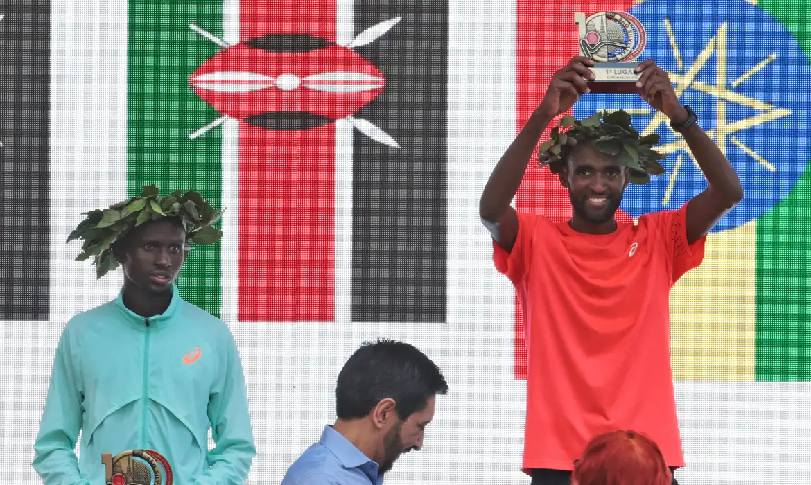 São Paulo (SP), 31/12/2025 - Atleta Muse Gizachew, vencedor da categoria masculina da 100ª Corrida Internacional de São Silvestre. Foto: Paulo Pinto/Agencia Brasil