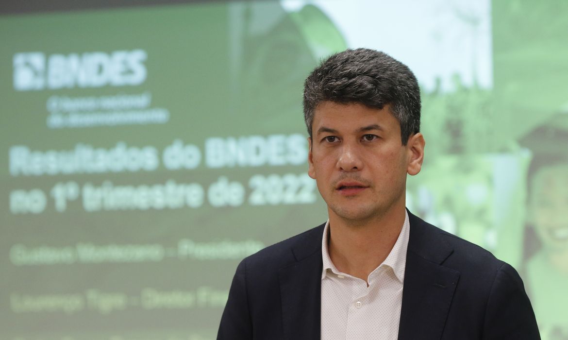 O presidente do Banco Nacional de Desenvolvimento Econômico e Social (BNDES), Gustavo Montezano, anuncia resultado financeiro do  primeiro trimestre de 2022.