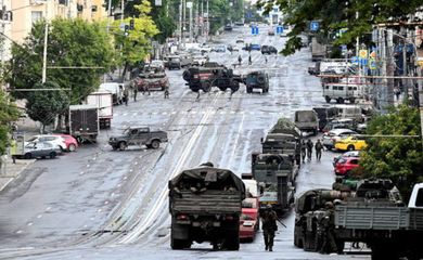 Rússia- 25-06-2023 Mercenários rebeldes russos interrompem avanço sobre Moscou e voltam para suas bases. Fotos Mídias socias.