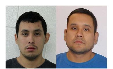Damien Sanderson e Myles Sanderson, que foram apontados pela polícia do Canadá como suspeitos de assassinatos em comunidade local