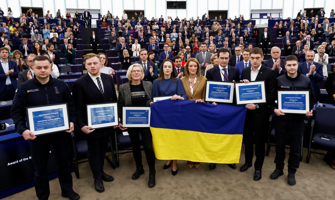 EU Parliament awards Sakharov prize to the Ukrainian people, in Strasbourg