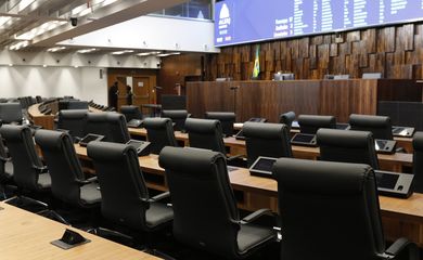 Plenário da nova sede da Assembleia Legislativa do Estado do Rio de Janeiro (Alerj), no Edifício Lúcio Costa, na Rua da Ajuda, centro da cidade.
