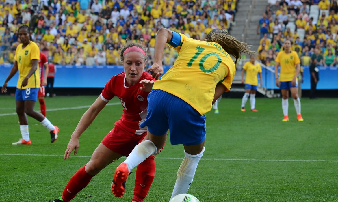 São Paulo - Canadá vence o Brasil por 2 a 1 na Arena Corinthians e fica com a medalha de bronze no futebol feminino dos Jogos Olímpicos (Rovena Rosa/Agência Brasil)