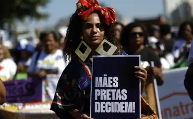 Rio de Janeiro (RJ), 27/07/2025 – XI Marcha das Mulheres Negras, em Copacabana, mobilização contra o racismo, por justiça e bem viver. Foto: Fernando Frazão/Agência Brasil