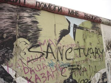 Fragmento preservado do muro de Berlim 