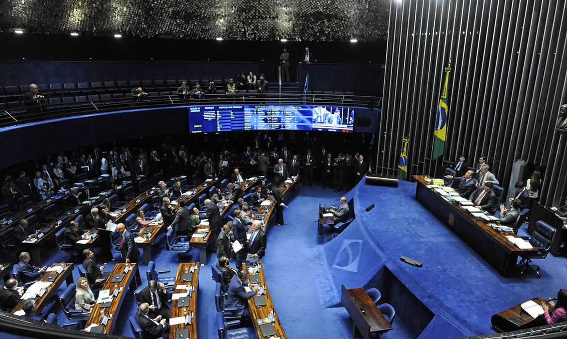 Plenário do Senado Federal durante sessão deliberativa ordinária. 