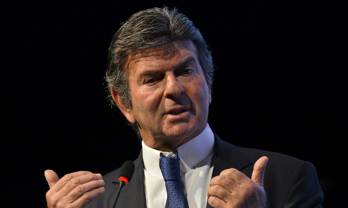 O ministro do Supremo Tribunal Federal, Luiz Fux, participa da primeira edição anual do Fórum Nacional Tributário.
