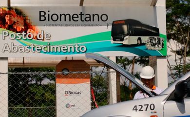 Foz do Iguaçu (PR) - Itaipu Binacional inaugura planta de produção de biometano com o uso de mistura de esgoto, restos orgânicos de restaurantes e poda de grama. Veículos de Itaipu são abastecidos com biometano (Divulgação/Itaipu)