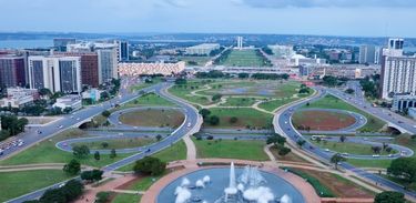 Vista panorâmica da Esplanada dos Ministérios, em Brasília