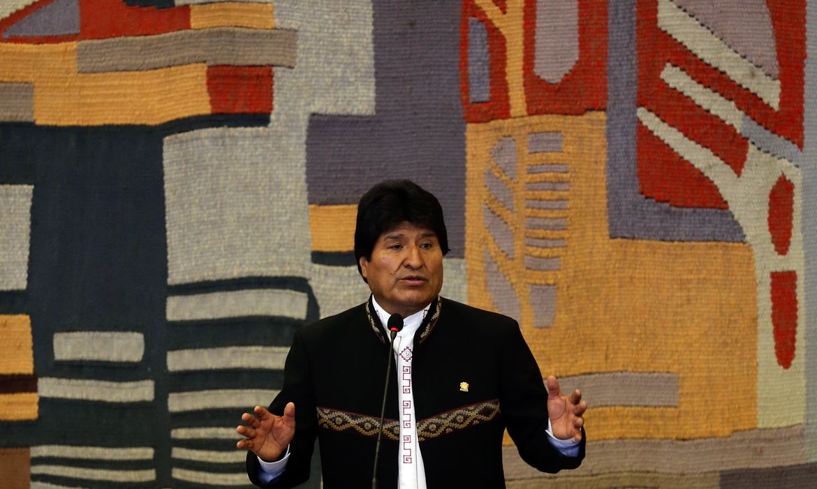Brasília - O presidente da Bolívia, Evo Morales, discursa durante  almoço no Palácio Itamaraty (José Cruz/Agência Brasil)