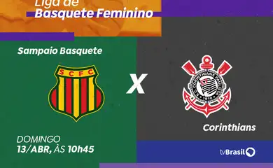 Brasília (DF), 10/04/2025 - Arte Liga de Basquete Feminino: TV Brasil exibe Sampaio Basquete X Corinthians. Arte/Agência Brasil