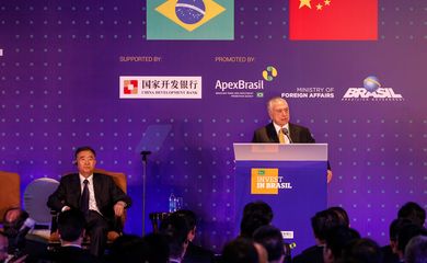 Pequim - O presidente Michel Temer fala no encerramento do Seminário sobre Oportunidades de Investimento promovido pela Apex-Brasil na China (Beto Barata/PR)