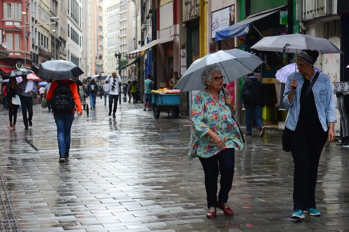São Paulo - A chuva na cidade em janeiro deste ano se aproxima da média para o mês registrada nos últimos quatro anos, de acordo com o Centro de Gerenciamento de Emergências do município (Rovena Rosa/Agência Brasil)