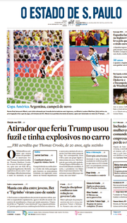 Capa do Jornal O Estado de S. Paulo Edição 2024-07-15