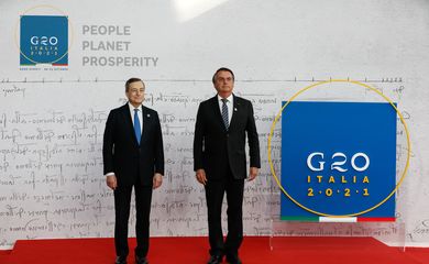(Roma - Itália, 30/10/2021) Presidente da República, Jair Bolsonaro é recebido pelo Primeiro-Ministro 
italiano, Mario Draghi.
Foto: Alan Santos/PR