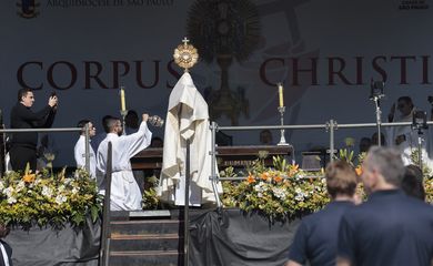 São Paulo (SP), 19/06/2025 -  Solenidade de Corpus Christi na Catedral da Sé, presidida pelo Cardeal Odilo Scherer.  Foto: Paulo Pinto/Agência Brasil