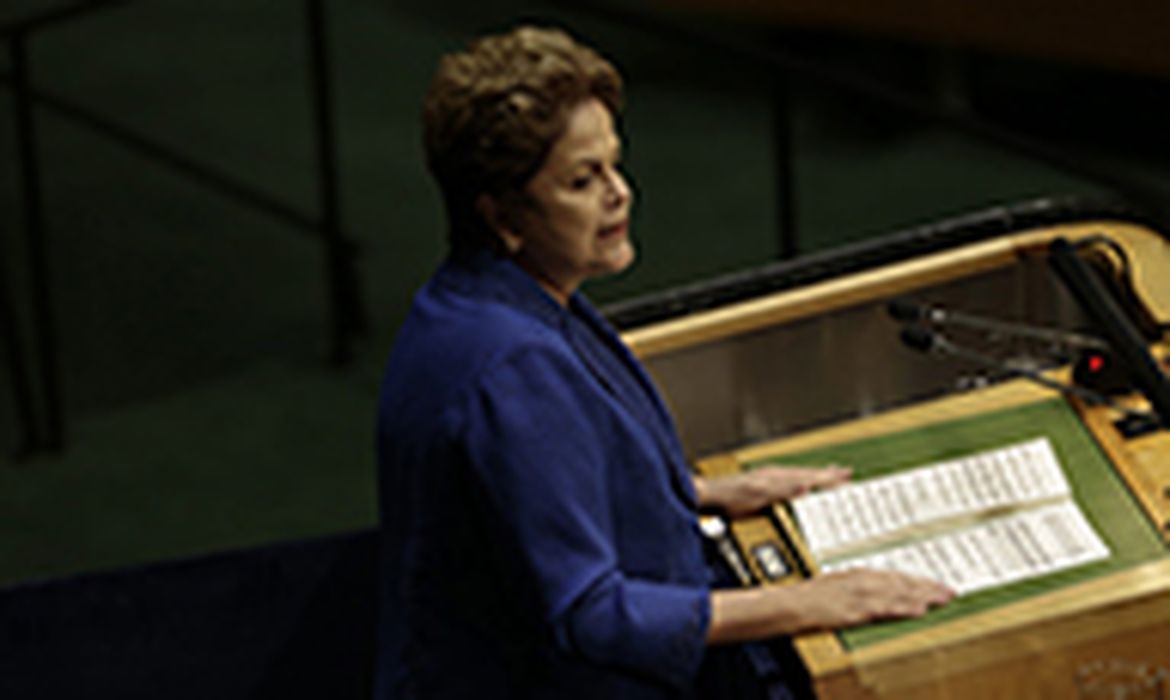 Dilma Rousseff discursa na Assembleia Geral da ONU (Peter Foley/Agência Lusa/Direitos Reservados)