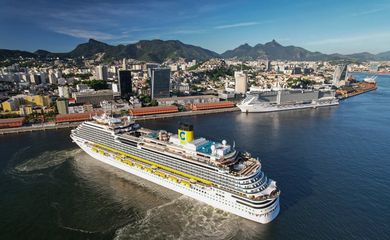 Rio de Janeiro (RJ) 10/02/2024 - Navios estrangeiros e nacionais atracam no Rio trazendo turistas para o carnava
Foto:  Divulgação Píer Mauá