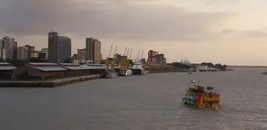 Vista aérea do porto de Outeiro, nas imediações de Belém