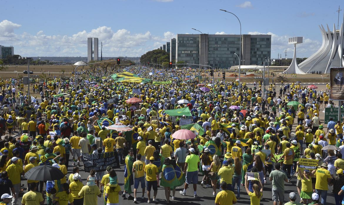 Manifestação na Esplanada dos Ministérios (Valter Campanato/Agência Brasil)