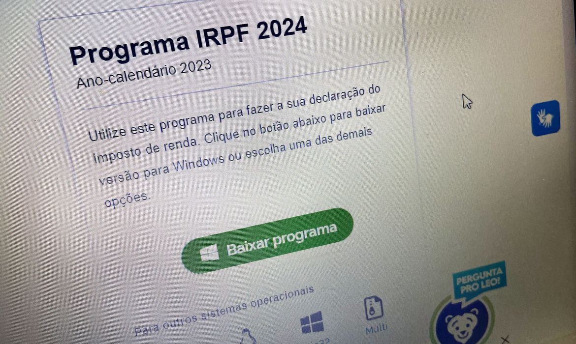 Brasília (DF), 12.03.2024 - IMPOSTO DE RENDA 2024 - Receita Federal libera para download o Programa do Imposto de Renda 2024. Foto: Juca Varella/Agência Brasil