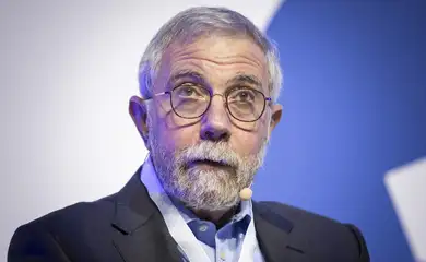 Paul Krugman, a Nobel laureate, participates as a speaker at the European Shipping Summit in Brussels, Belgium, on March 20, 2025. Paul Robin Krugman is an American New Keynesian economist and a Distinguished Professor of Economics at the Graduate Center of the City University of New York. He is previously a professor of economics at MIT and Princeton University and the winner of the Nobel Memorial Prize in Economic Sciences for his contributions to new trade theory and new economic geography. Reuters/Gene Medi/NurPhoto/Proibida reprodução)NO USE FRANCE