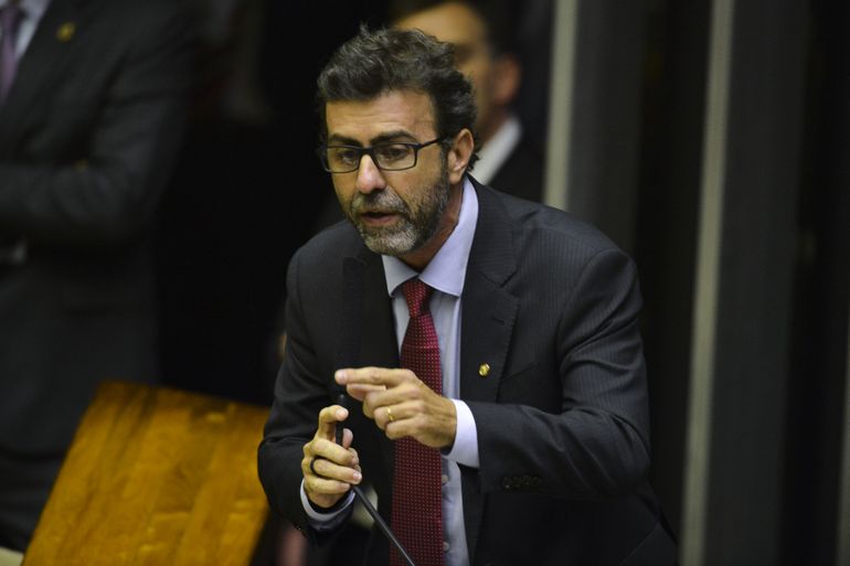 Deputado Marcelo Freixo durante sessão de votação para presidente da Câmara dos Deputados.