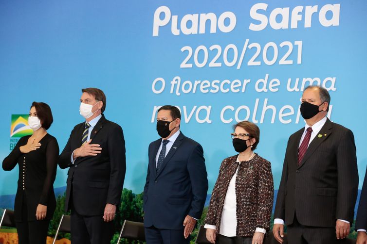 Carolina Antunes/PR Presidente da República, Jair Bolsonaro, durante cerimônia de lançamento do Plano Safra 2020/2021.