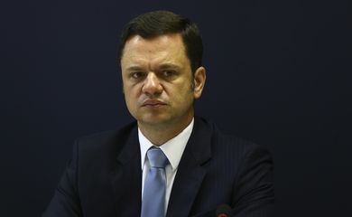 O ministro da Justiça e Segurança Pública, Anderson Torres, durante entrevista coletiva para apresentar os resultados da Operação Cangalha, de combate ao crime organizado na região Nordeste.