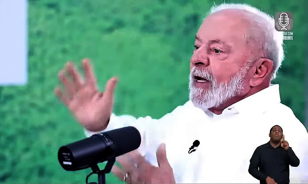 Belém (PA), 08.082023 - Presidente Lula é entrevistado por Marcos Uchoa no programa Conversa com o Presidente,  em Belém do Pará.  Imagem: CanalGOV