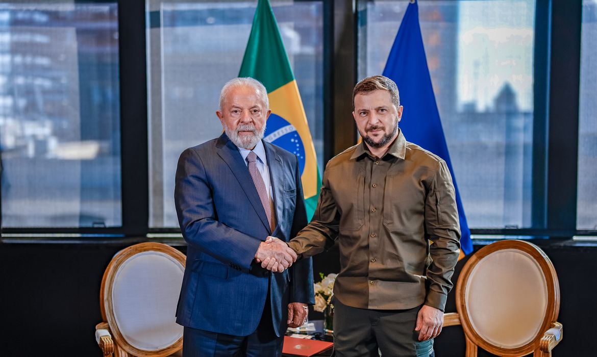 Nova York, EUA, 20.09.2023 – Presidente Lula se encontra com o Presidente da Ucrânia, Volodymyr Zelenskyy, em Nova York. Foto: Ricardo Stuckert/PR