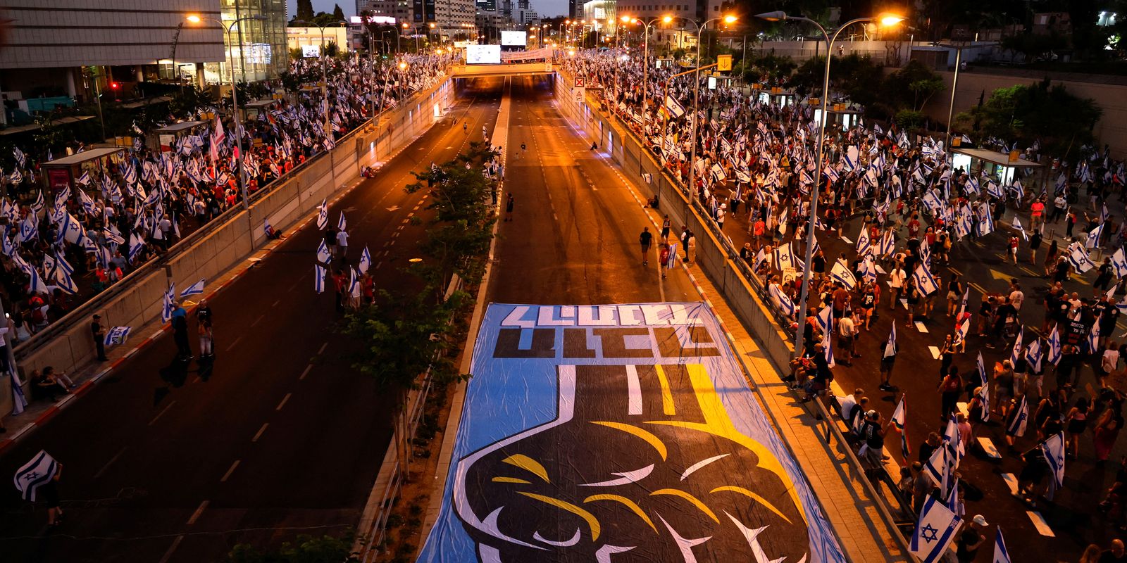 Manifestação contra a reforma judicial em Tel Aviv