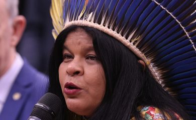 Brasília (DF) 31/05/2023 Ministra dos Povos Indígenas, Sonia Guajajara. fala sobre as políticas de demarcações de terras indígenas e de desapropriações de terras, na CCJ da Câmara. Foto Lula Marques/ Agência Brasil.