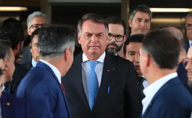 Brasília (DF), 26/03/2025  - Ex-presidente Jair Bolsonaro durante declaração a imprensa após virar Réu no STF. Foto: Lula Marques/Agência Brasil