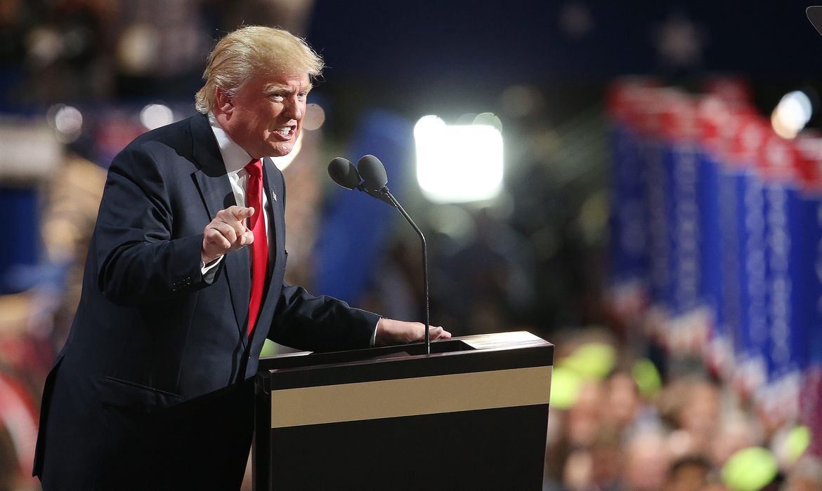 Donald Trump discursa no encerramento da convenção do Partido Republicano em Cleveland