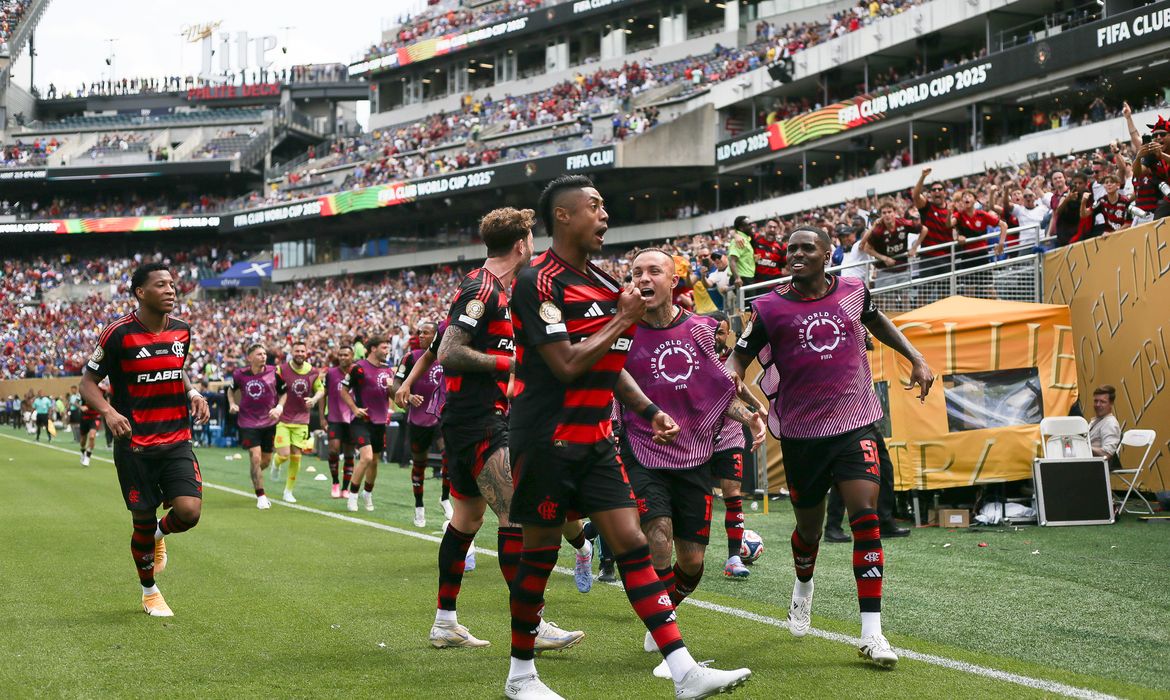 EUA - 21/06/2025 - Time do Flamengo durante partida pela Copa do Mundo de Clubes. Foto: Gilvan de Souza/Flamengo