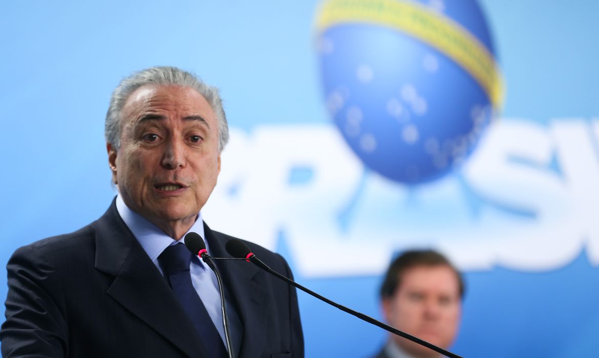 Brasília - O presidente Michel Temer durante posse do novo ministro do Turismo, Marx Beltrão, no Palácio do Planalto (Antônio Cruz/ Agência Brasil)